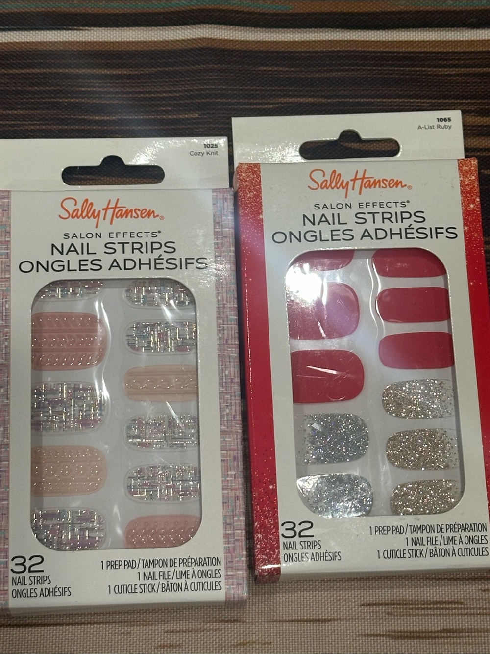 Sally Hansen Salon Effects Nail Strips - Pink & Silver Glitter Wraps Stickers